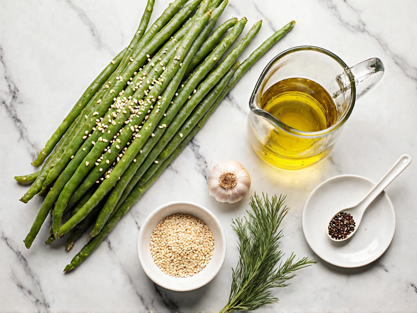 Składniki do Fasolka szparagowa z sezamem
