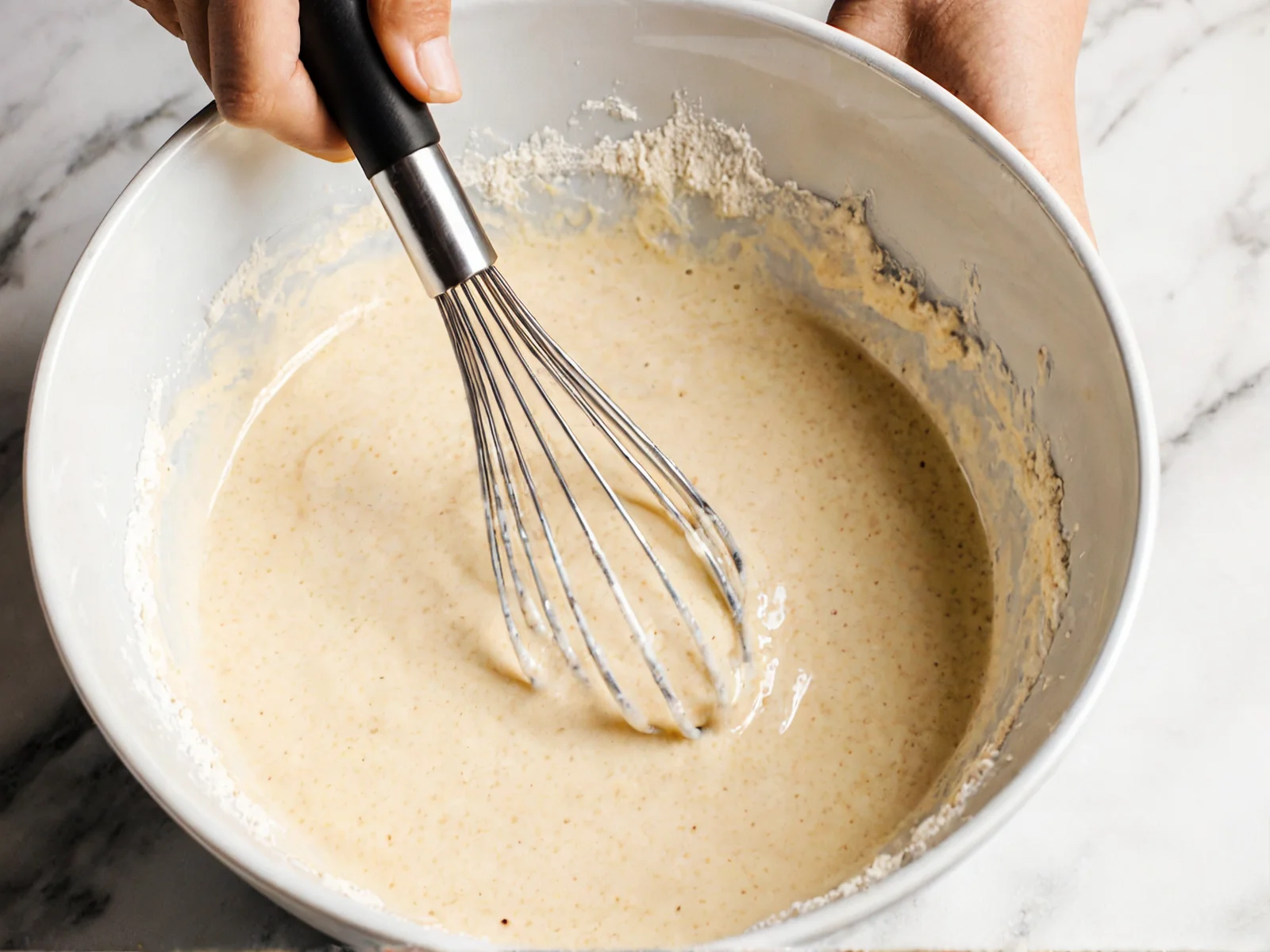 Viralowe gofry bąbelkowe w trakcie przygotowania