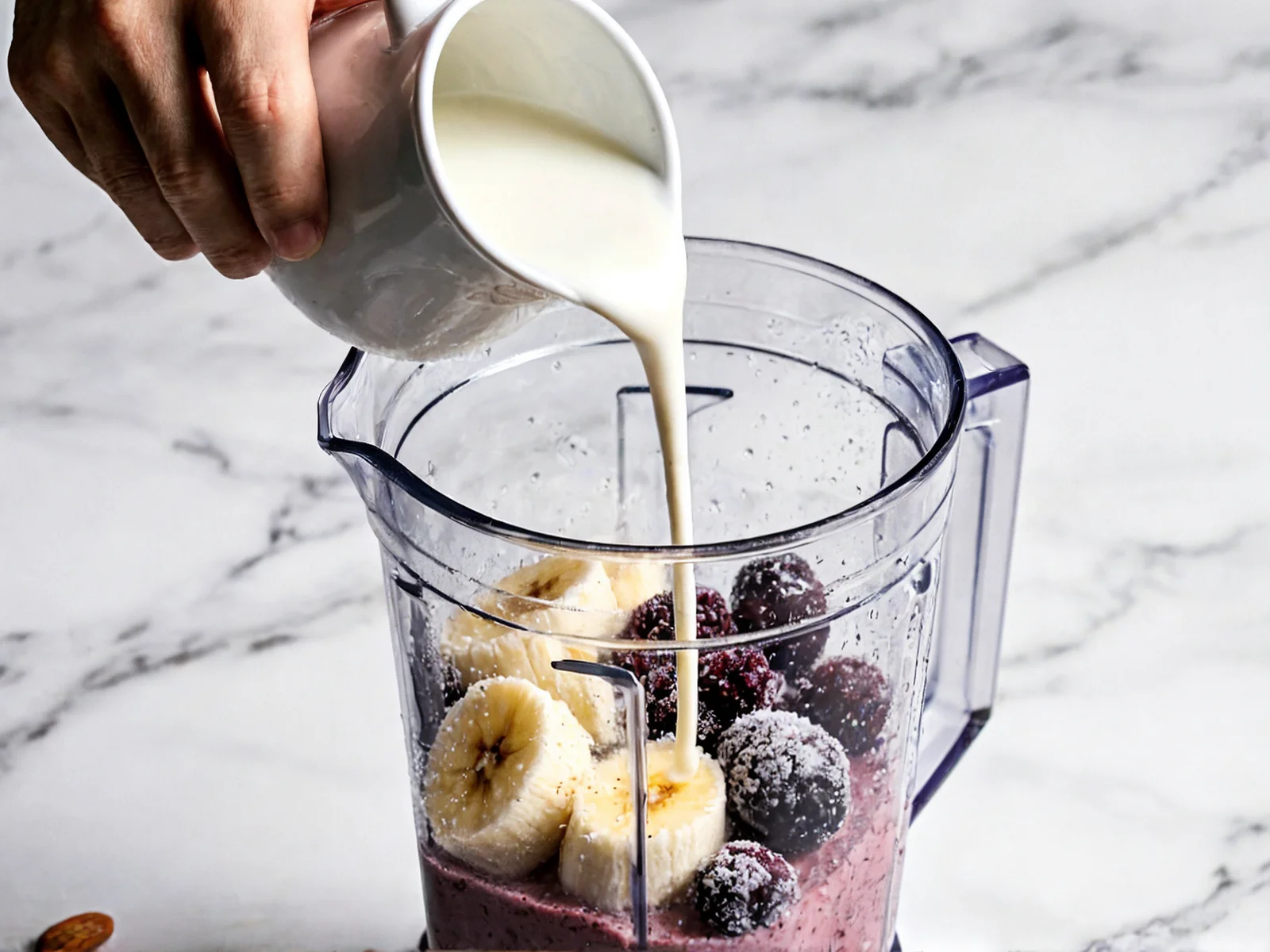 Viralowy smoothie bowl w trakcie przygotowania