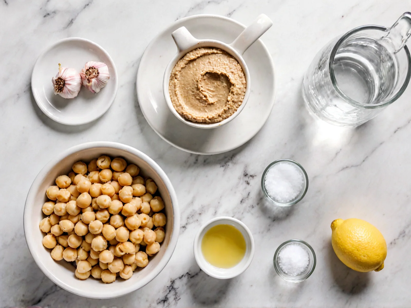 Składniki do Kraftowy hummus z tahini