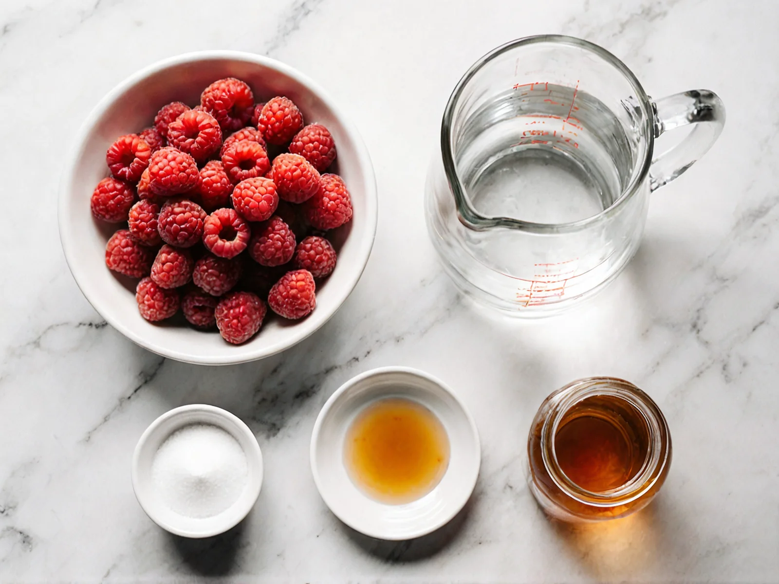 Składniki do Kraftowy ocet malinowy
